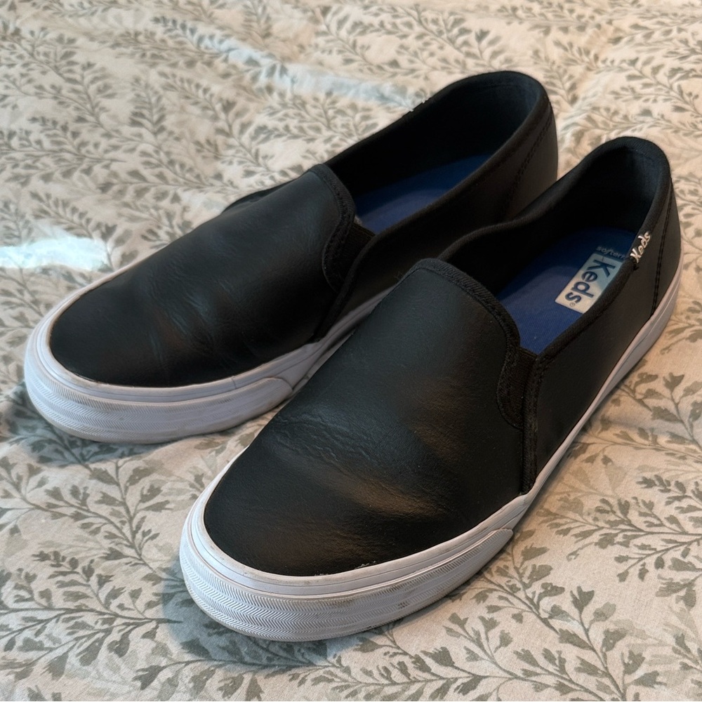 Keds Black and White Men's Slip-On Loafers